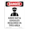 Signmission OSHA Danger Sign, Hard Hat And Goggles, 14in X 10in Rigid Plastic, 10" W, 14" H, Portrait OS-DS-P-1014-V-1290 - alternate 1
